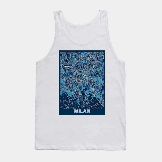 Milan - Italy Peace City Map Tank Top by tienstencil